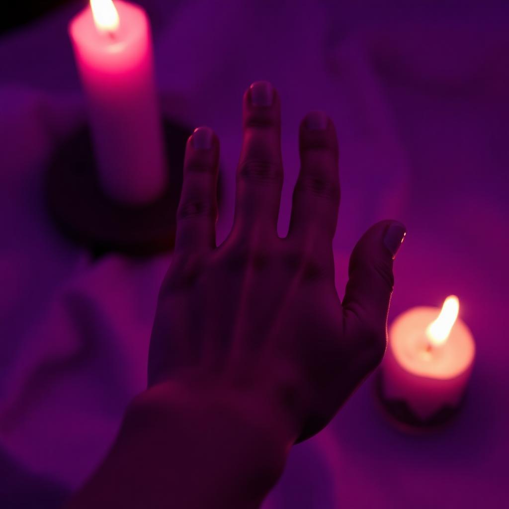 Palm reading by candlelight