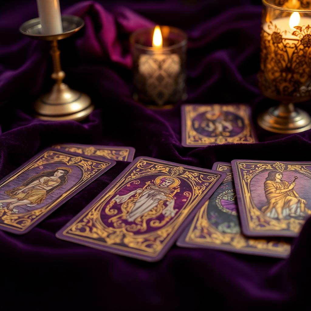 Tarot cards laid out for a reading